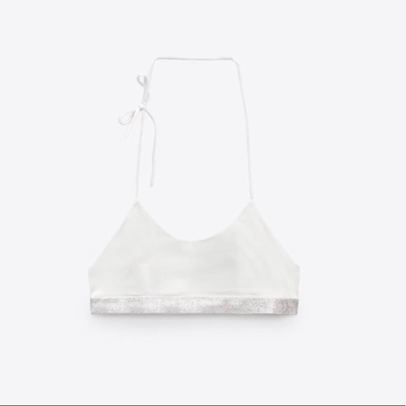 ZARA Shimmery rhinestones crop top - Picture 8 of 9